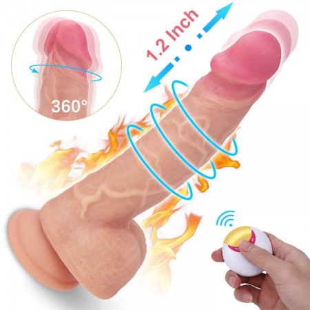 8.1INCH 20CM VIBRATING REALISTIC DILDO G-SPOT DILDOS 360° ROTATION THRUSTING WIRELESS WATERPROOF