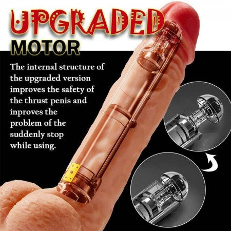 7.5INCH 19CM  VIBRATING DILDO AUTOMATIC THRUSTING HEATING DICK PENIS HANDSFREE REMOTE CONTROL