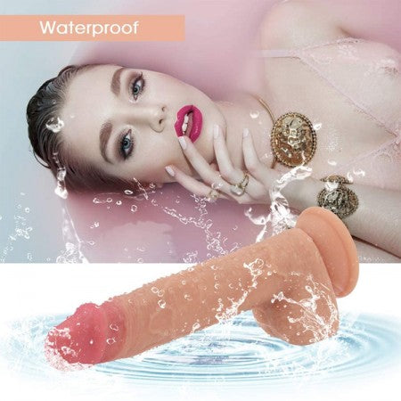 8.1INCH 20CM VIBRATING REALISTIC DILDO G-SPOT DILDOS 360° ROTATION THRUSTING WIRELESS WATERPROOF